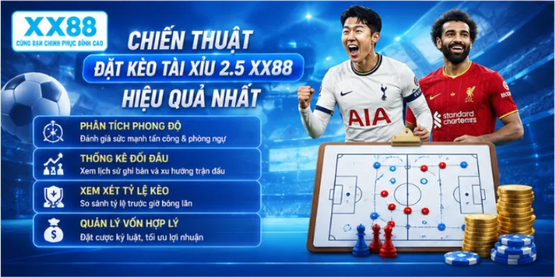 Chiến thuật đặt kèo tài xỉu 2.5 XX88 hiệu quả nhất